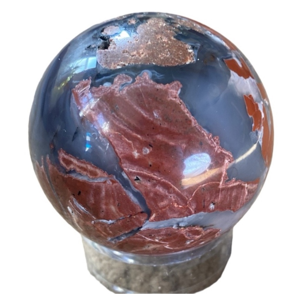 Red Volcano Agate Sphere - Picture 6 of 11